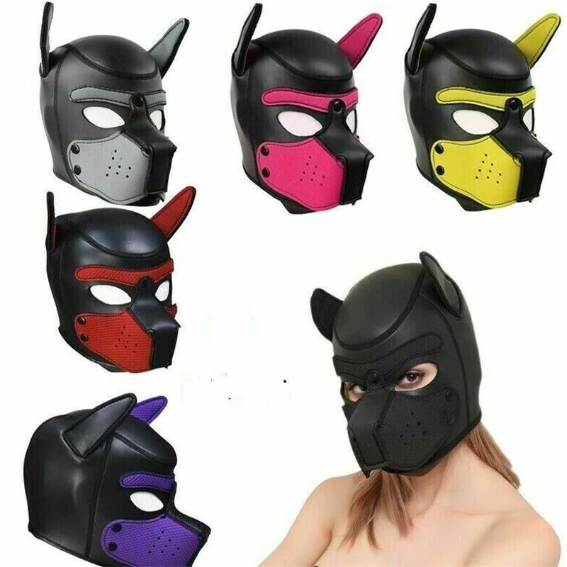 

New Puppy Role Playing Dog Head Sponge Mask Adult COS Props Toy Soft Filled Rubber Neoprene Dog Head Hood