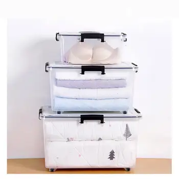 

Medium Sealed Transparent Storage Box Snack Toy Books Student Large Thickened Food Moisture Proof Plastic Packing