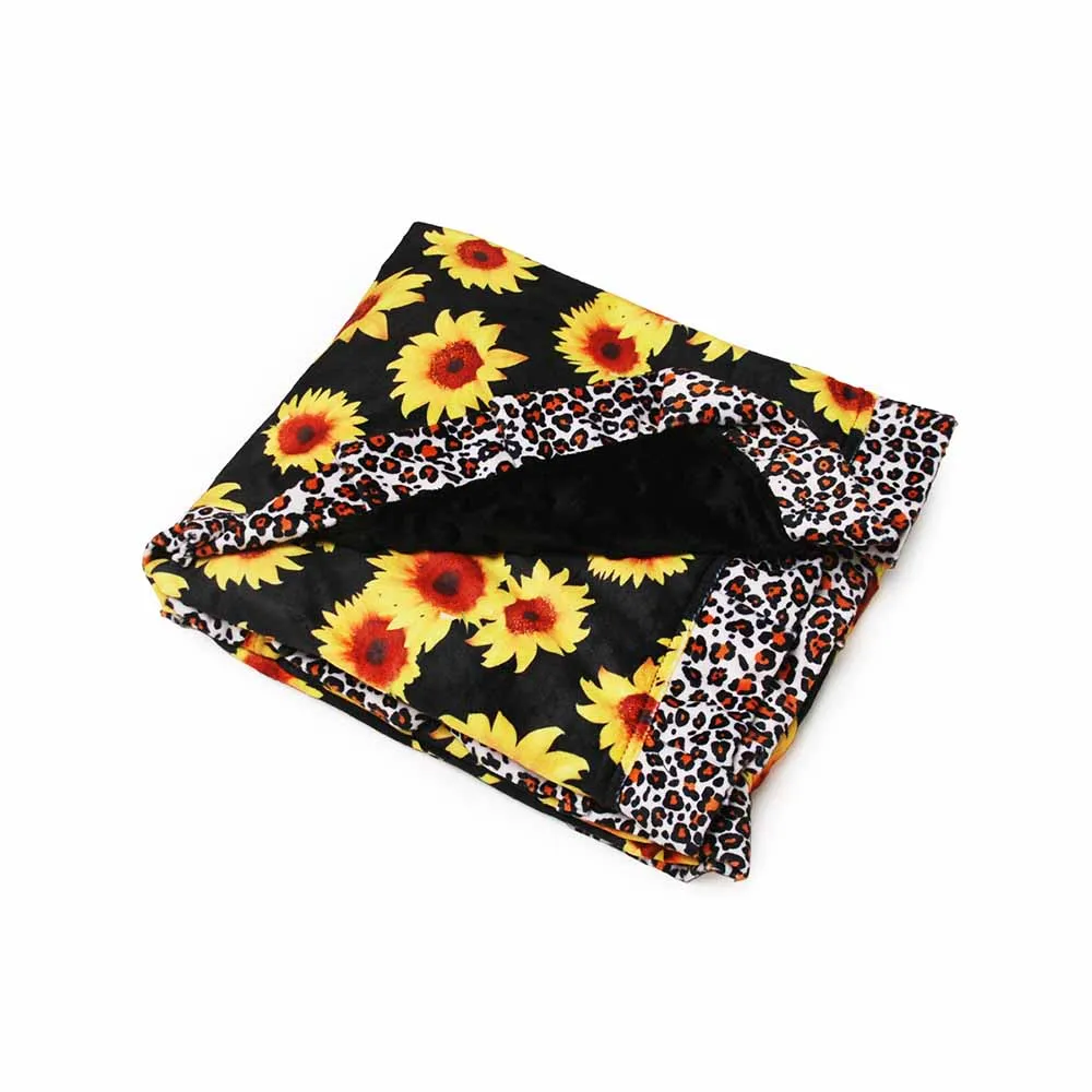 5 pcs Ruffle Minky Blankets Serape Monogrammable Baby Cotton Quilt Leopard Sunflower Blanket DOM1310 |
