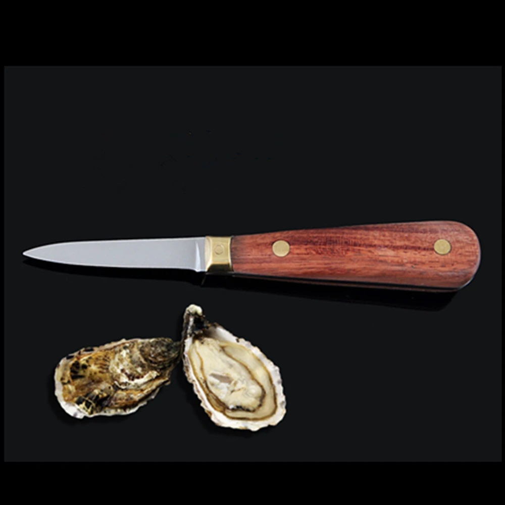 Oyster Knife Kitchen Seafood Tool Rosewood Handle Stainless Steel Raw Shell Knife Shellfish Opener Tool 1pc Tea