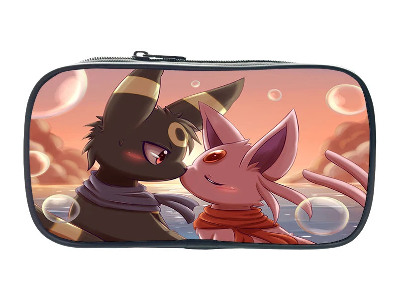 Pokemon Pikachu студенческий Пенал Макияж сумки Eevee Мода милый карандаш высокого качества держатель для мальчиков детские канцелярские принадлежности для хранения - Цвет: 7