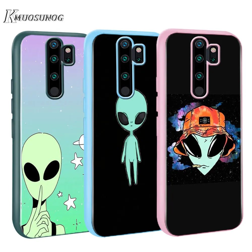 

for Xiaomi Redmi Note 8T 8 7 6 Pro Baseus Candy Color Cover Aesthetics Cute Cartoon alien for Redmi Note 5 Pro 5A 4 4X Case
