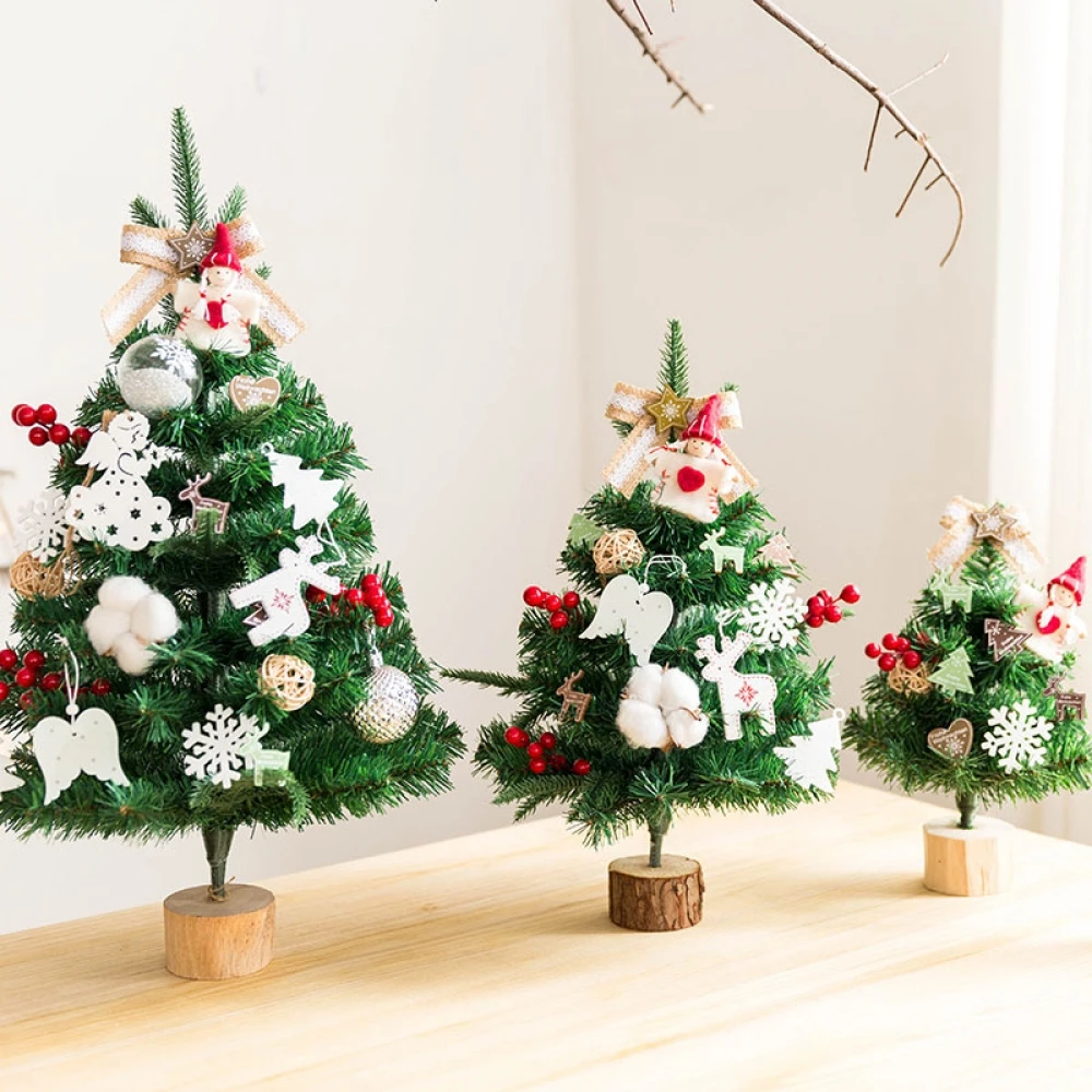Рождественские Мини-елки, рождественские украшения, маленькая сосновая елка, помещенная на рабочий стол, Рождественский фестиваль, домашние украшения 15 см-40 см