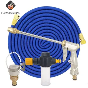 

New 25FT-100FT Garden Expansion Hose Magic TPE Plastic Hose EU Car Wash High Pressure Water Pipe Hose with Garden Watering Gun