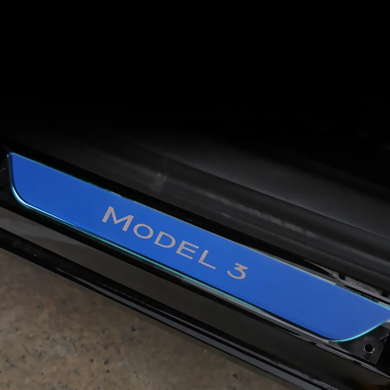 Модель 3 из нержавеющей стали Накладка на порог автомобиля для Tesla модель 3 приветствуется защита педали полосы 3 типа двери Si