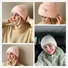 ENJOYFUR Women Winter Warm Knit Hats Real Angora Wool Female Caps Fashion Cuffed Casual Rhinestone Brand Ski Skull Beanies New 6