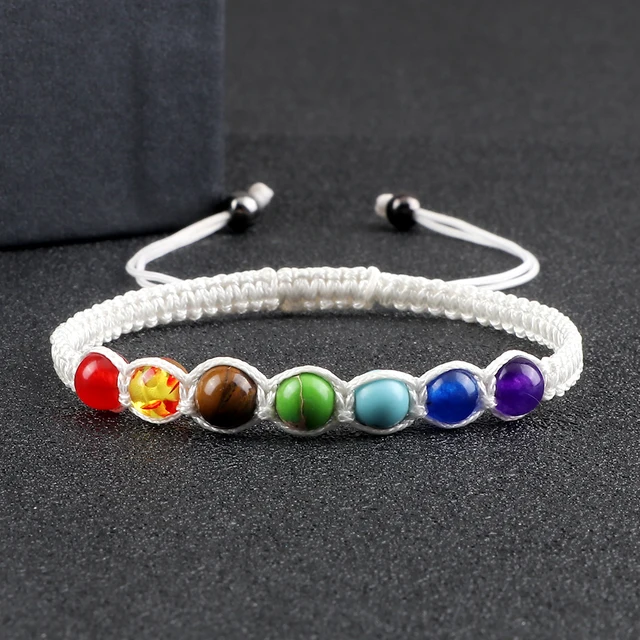 6MM 7 Chakra Braided Natural Stone Bracelet High Quality Engry Healing 3