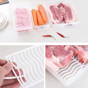 

Kitchen rectangular refrigerator drain plastic storage box fruit box seafood freezing storage box