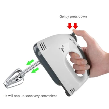 

1 7-speed Mini Manual Blender, Multi-function Food Blender, Food Processor, Kitchen, Mini Manual Cooking Tool, Hand-held Electri