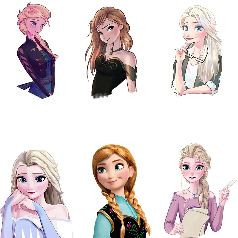 Frozen Elsa Anna Fusible Patch Diy T-shirt Cartoon Clothes Patches For  Clothing Iron On Girls Mom Heat Transfer Stickers Custom - Patches -  AliExpress