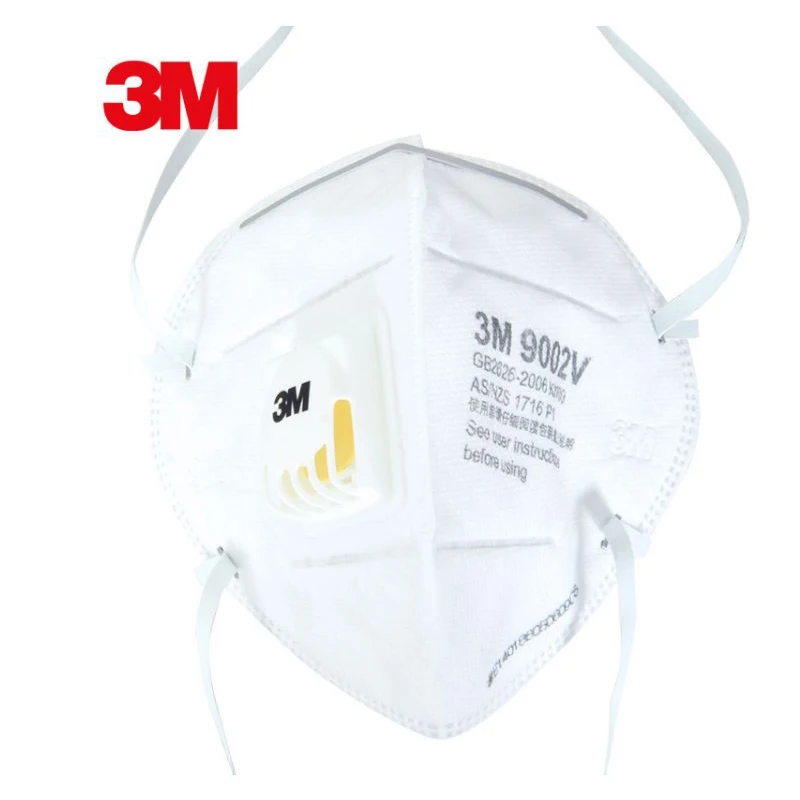 

25PCS/Bag 3M 9002V N95 Dust Mask PM 2.5 FFP2 Anti-fog Particulate Respirator Anti influenza Breathing valve Adult Safety Masks