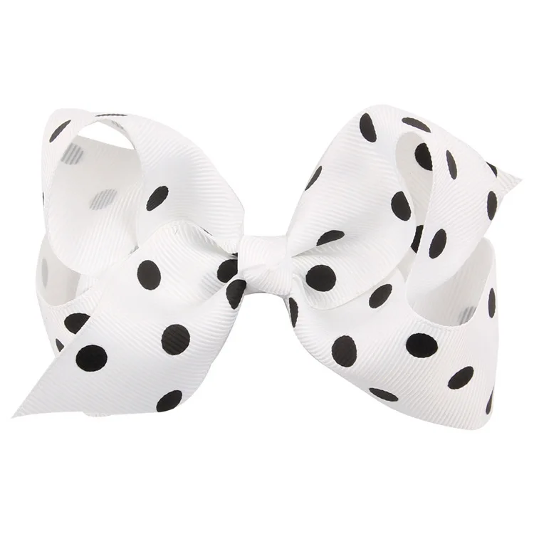 10 Fashion Big Ribbon Hair Bow Clip Handmade Colorful Dot Bowknot Hairpin Princess Boutique Barrette Headwear Accessory for Girls - Цвет: 10