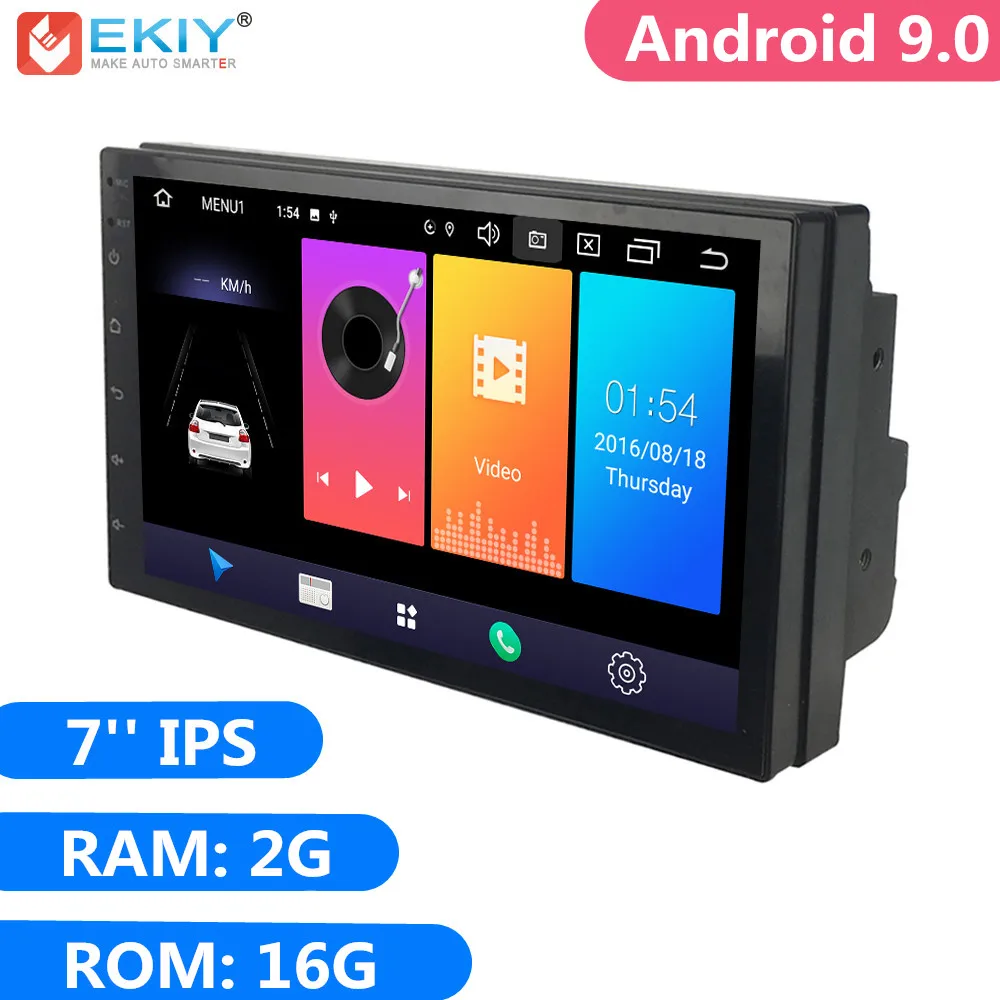 Pаспродажа EKIY 7 IPS 2G 16G Android 9,0 2 Din универсальный font b GPS b font навигатор Авторадио автомобильный мультимедийный плеер BT 4G Wifi OBD стерео радио видео