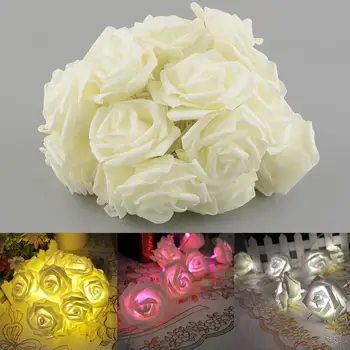 

20LED Light Lamp Rose Flower Battery Christmas Wedding Party Home Decor