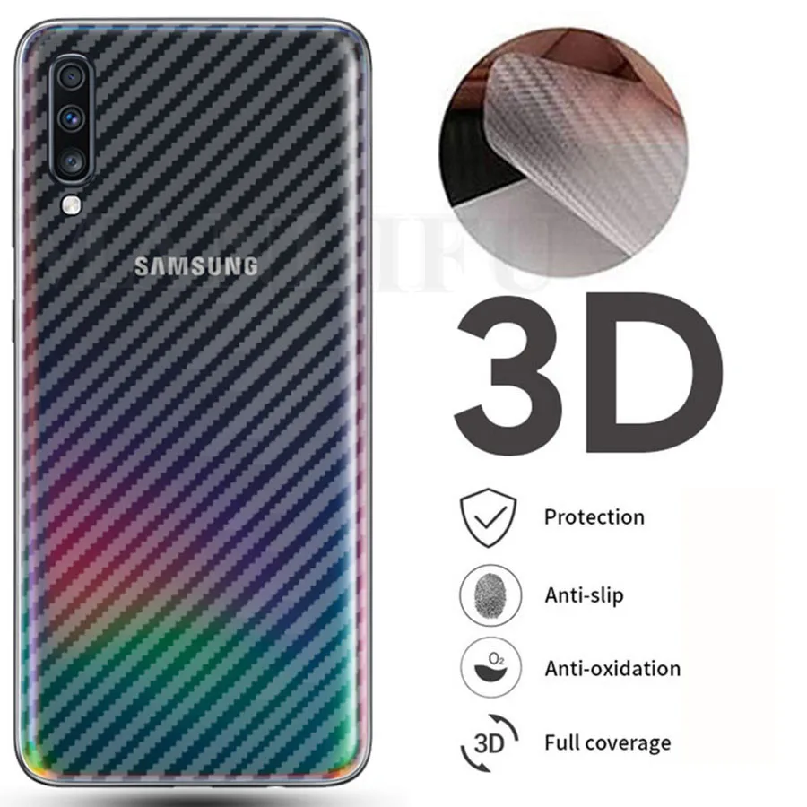 5 шт./лот 3D углеродное волокно протектор экрана для samsung Galaxy A70 A50s A10e A20e M40 M30s A90 5G задняя крышка Защитная пленка