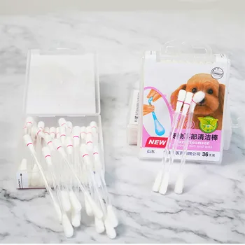 

36 Ear Wash Stick Ear Cleaning Sticks with Stain Remover for Pet Cats and Dogs Ear Cotton Swabs to Prevent Ear Mites Earwax