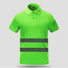Hi vis polo футболка высокая видимость короткий рукав поло Светоотражающая футболка Летняя высокая видимость защитная Рабочая Рубашка дышащая