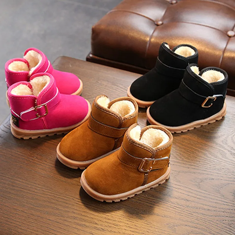 Детские сапоги; сапоги для малышей; зимняя теплая обувь для мальчиков и девочек; зимние сапоги; модная детская обувь на плоской подошве с плюшевой подкладкой