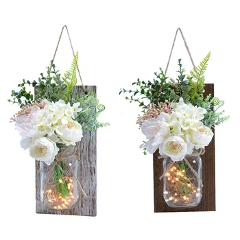 

2PCS Planks Wall Decoration Country Wall Lamp Wall Art Hanging Design with Remote Control LED Fairy Lamp