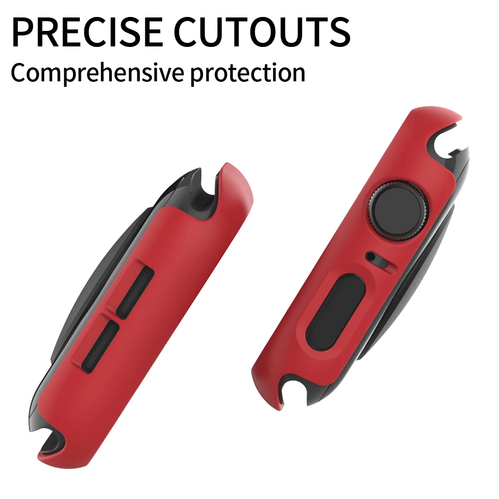 360 Full Bumper Frame Matte Hard Case for Apple Watch 7/6/SE/5/4/3/2/1 Cover Tempered Glass Film for iWatch 41MM 45MM 40MM 44MM