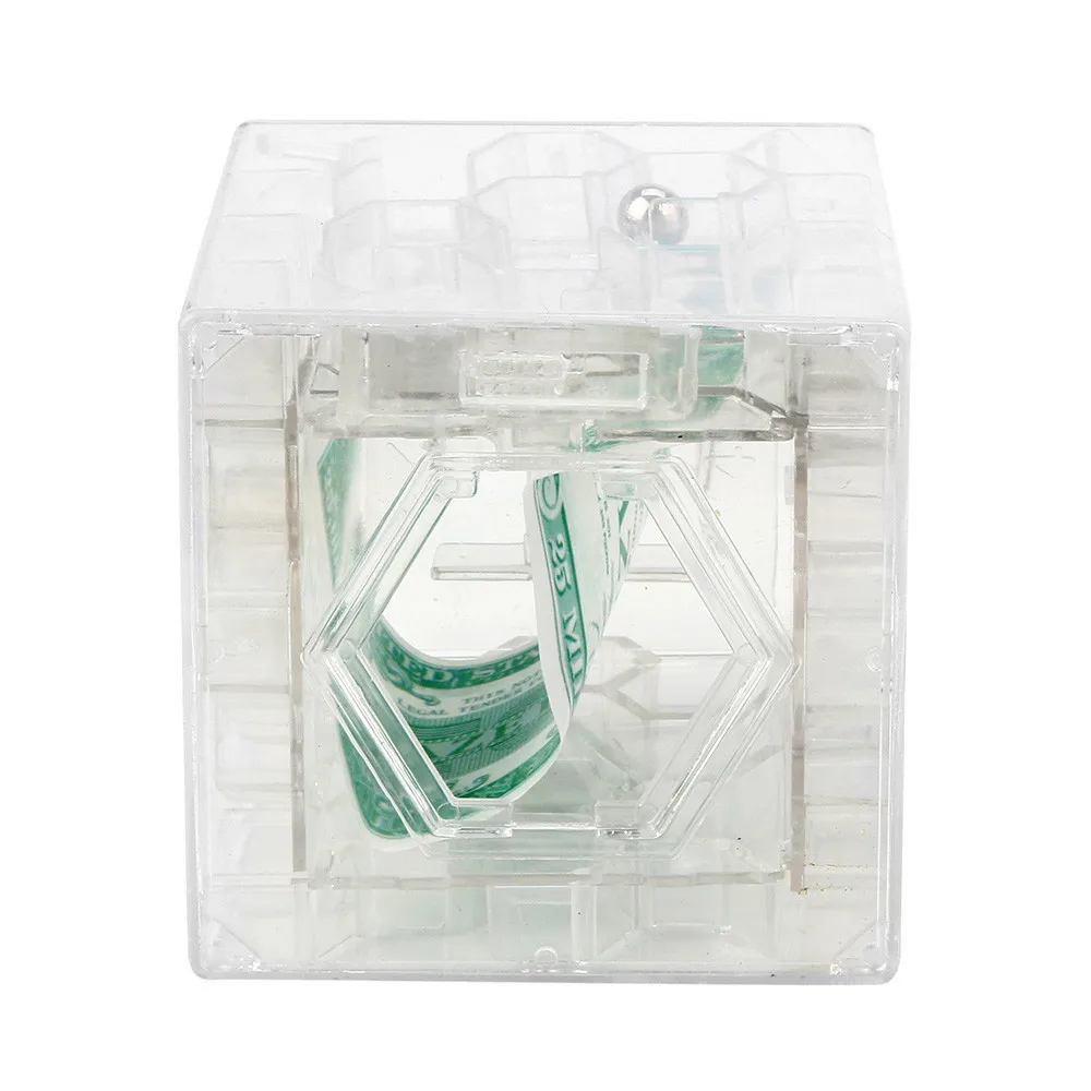 Новый 3D куб головоломка деньги Лабиринт банк Сохранение монета коллекции Дело Box весело мозга игры дети интеллектуальные улучшить # K4