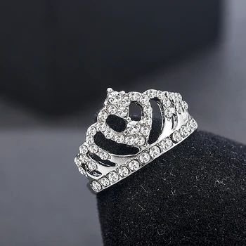 

2020 New Fashion Crown Shape Rhinestone Crystal Rings Women Girl Wedding Bridal Party Ring Jewelry engagement ring