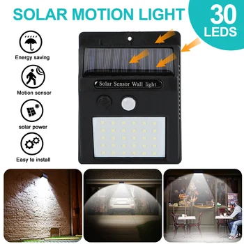 

1pc Outdoor Yard 30 LEDs Solar Sensor Wall Light Waterproof IP65 Wall Lamp For Outdoor Garden