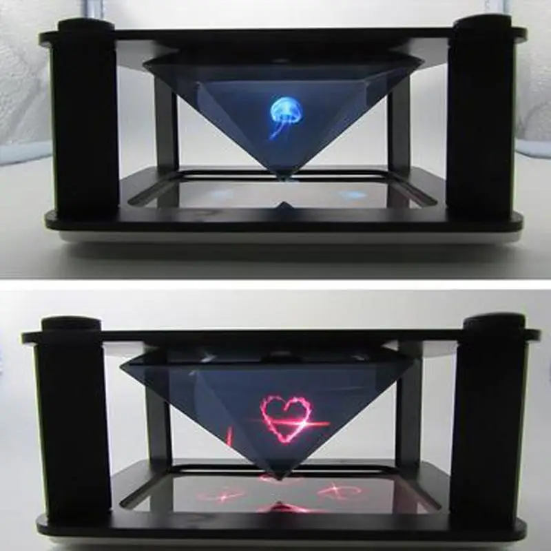 Практичный 3D голографический проектор пирамида мультяшный дисплей стенд