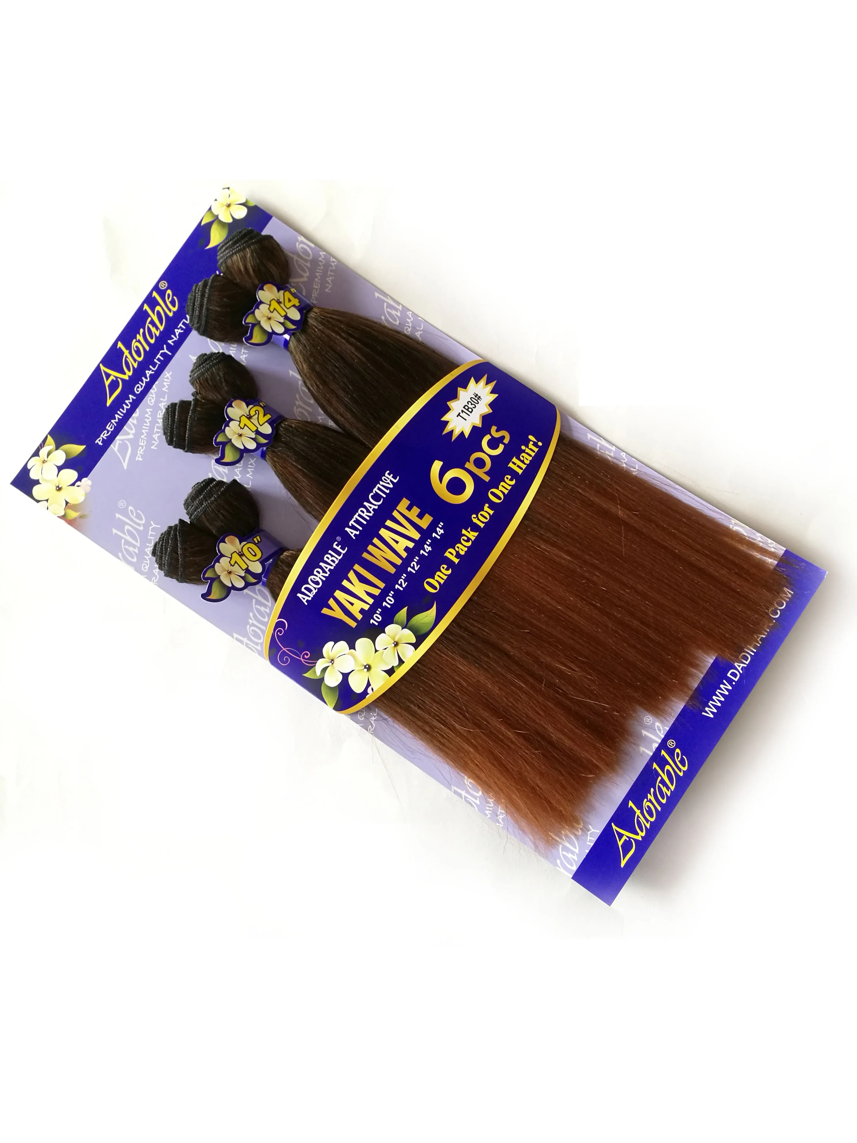 Adorable Synthetic Hair Extension YAKI WAVE 6PCS Set / 10-14inch Weave Bundles African American