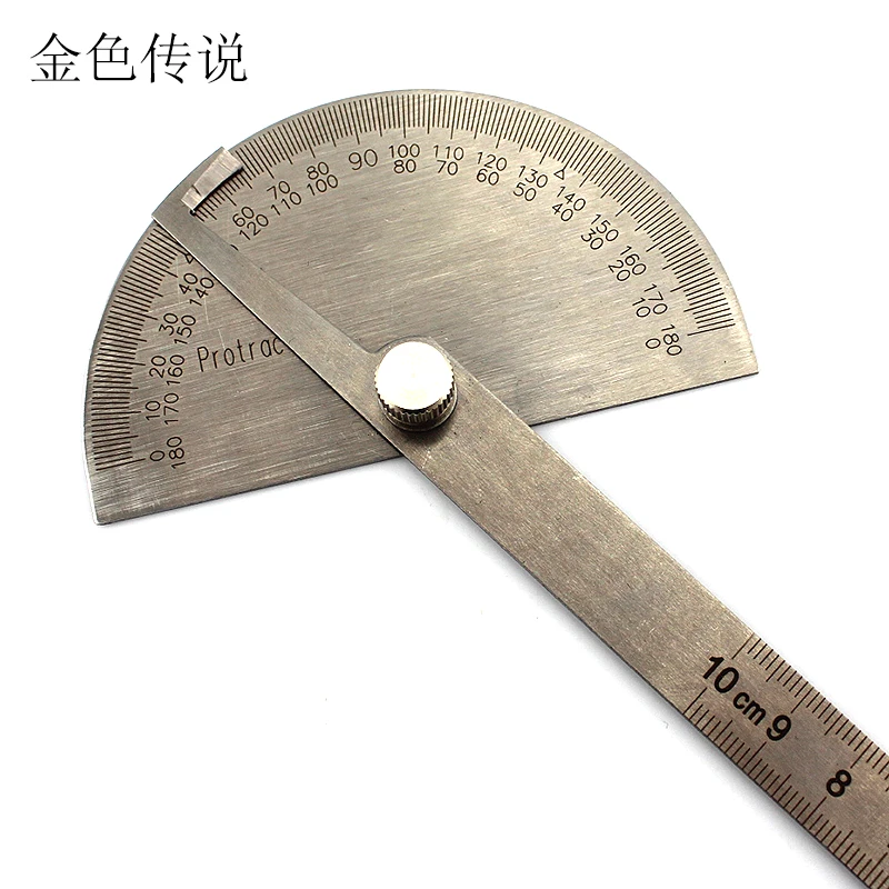

Stainless steel protractor 100mm Multi-function angle ruler DIY woodworking tool measuring instrument 180 angle gauge