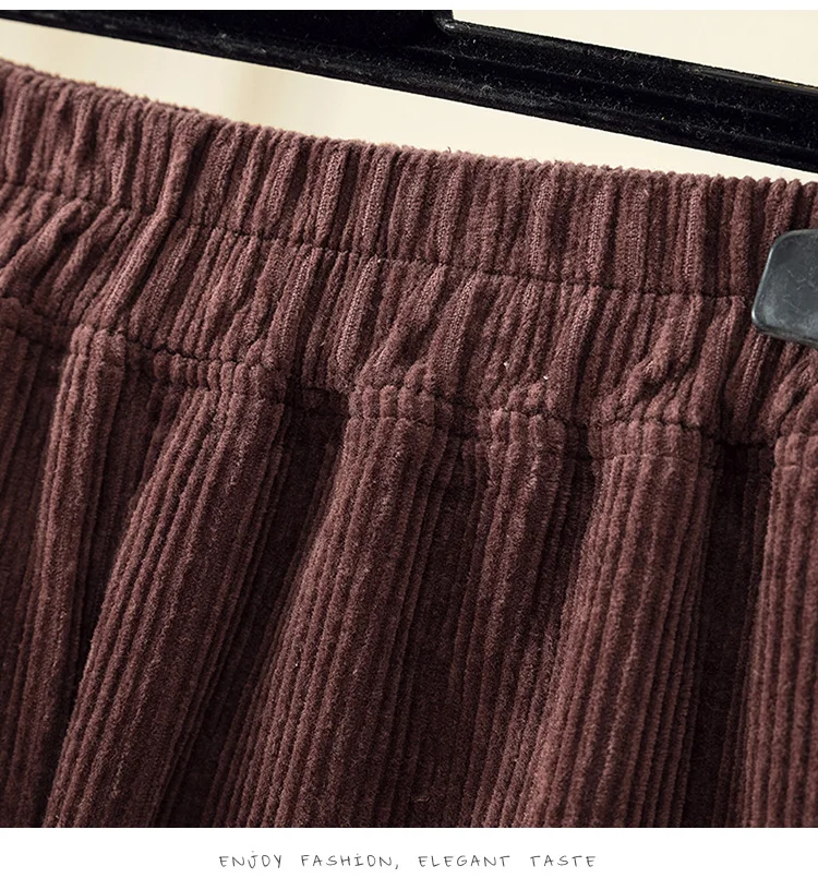 Женские штаны-шаровары осенние винтажные вельветовые брюки больших размеров эластичные повседневные брюки с поясом pantalones mujer XL-4XL