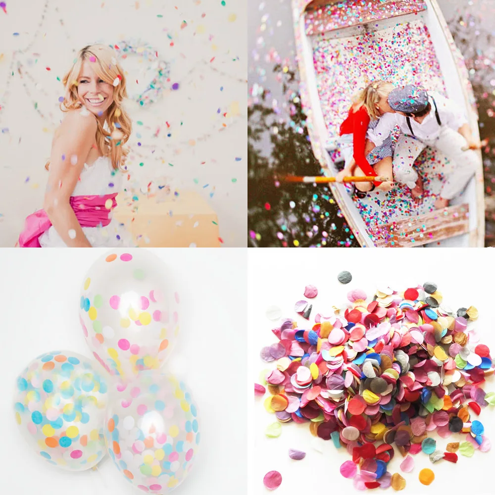 1000 шт./лот, конфетти из полихрома, цветная Свадебная Звезда, многоцветная тканевая бумага, радужные круги, конфетти