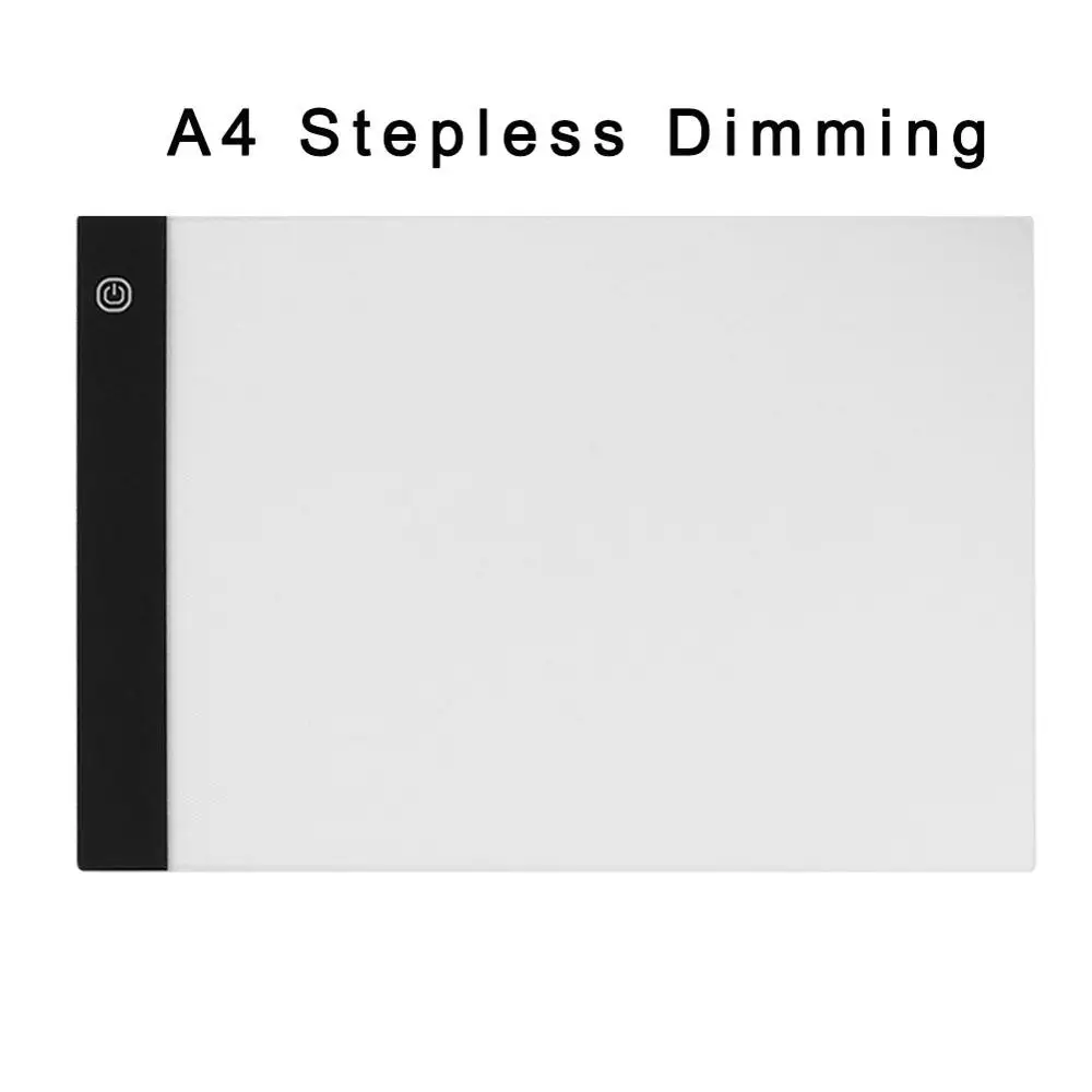 A4 Stepless Dimming Графический планшет A3 A4 A5 светодиодный планшет для рисования тонкий художественный трафарет, трафарет для рисования, Настольный светильник, трехуровневый, Прямая поставка - Цвет: A4 Stepless Dimming