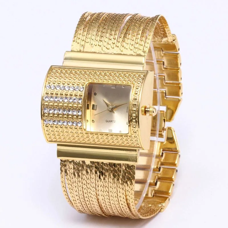 Creativity 2021 Fashion Luxury Ladies Wrist Watches Top Brand Gold Steel Strap Waterproof Women's Bracelet Watch Zegarek Damski