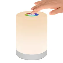 Перезаряжаемый умный светодиодный ночник с сенсорным управлением, индукционный диммер, интеллектуальная прикроватная лампа с регулируемой яркостью, RGB изменение цвета с крюком