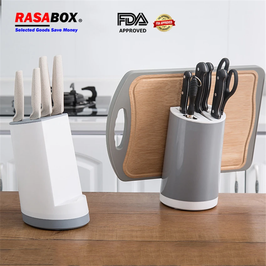 

RASABOX - Knife Block, Cutting Board Holder, Kitchen Organizer, Bakeware Drying Rack, Pan Pot Cover Lid Storage Display Stand