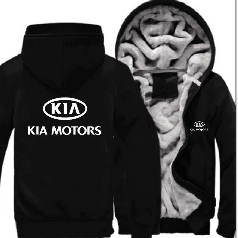 2 Зимняя куртка с логотипом KIA Motors, мужские толстовки на молнии, модные белые утепленные удобные толстовки с принтом, пальто - Цвет: 2