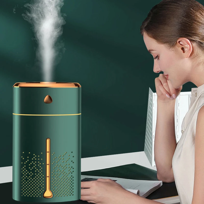 Umidificatore d'aria domestico di grande capacità USB Ultrasuoni Cool Mist Maker con luce LED 1000ML Diffusore di aromi a nebbia pesante Umidificador_voghion.com