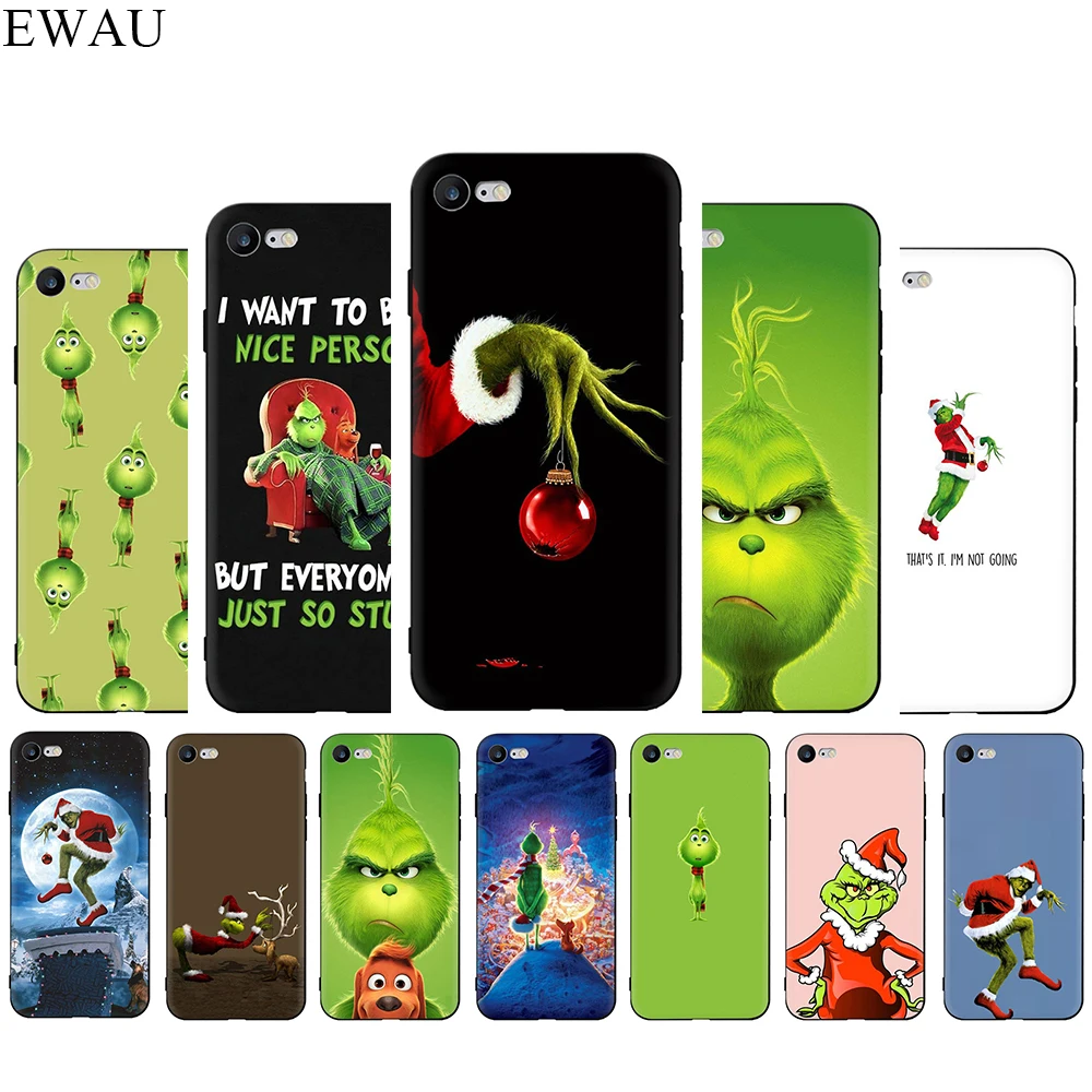 

EWAU Monster Grinch Silicone phone case for iphone 5 5s SE 6 6s 7 8 Plus X XR XS 11 Pro Max