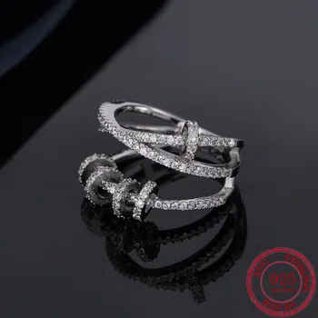 

S925 Sterling Silver Exquisite Version Smart Transfer Activity Circle Fashion Personality Multi-layer Diamond Ring Birthday Gift