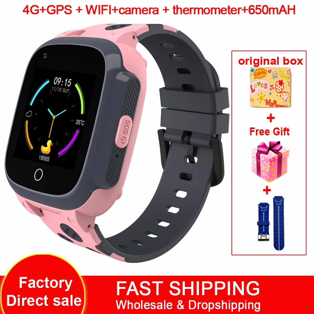 4G Kids Smart Watch For Girls Boys With Wifi SOS GPS Tracker Video Call HD Touch Screen IP67 Waterproof Children's Smartwatch |