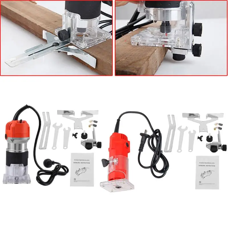 580W 30000rpm Woodworking Electric Trimmer Wood Milling Engraving Slotting Trimming Machine Hand Carving