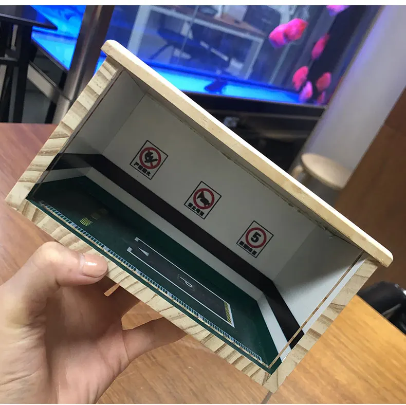 1: 64 масштаб Diorama сплав модель автомобиля деревянный гараж парковка сцена с светодиодный светильник коробка для хранения простая тема дисплей игрушка-шкафчик