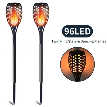 

51 LED Star Solar Light Torch Flame Lamp Garden Lawn Inserted Ground Lamp Outdoor Path Way Garden Courtyard Balcony Lights