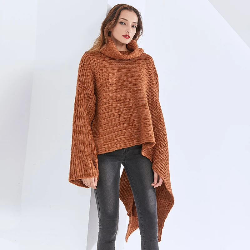 TWOTWINSTYLE Asymmetrical Loose Sweater For Women