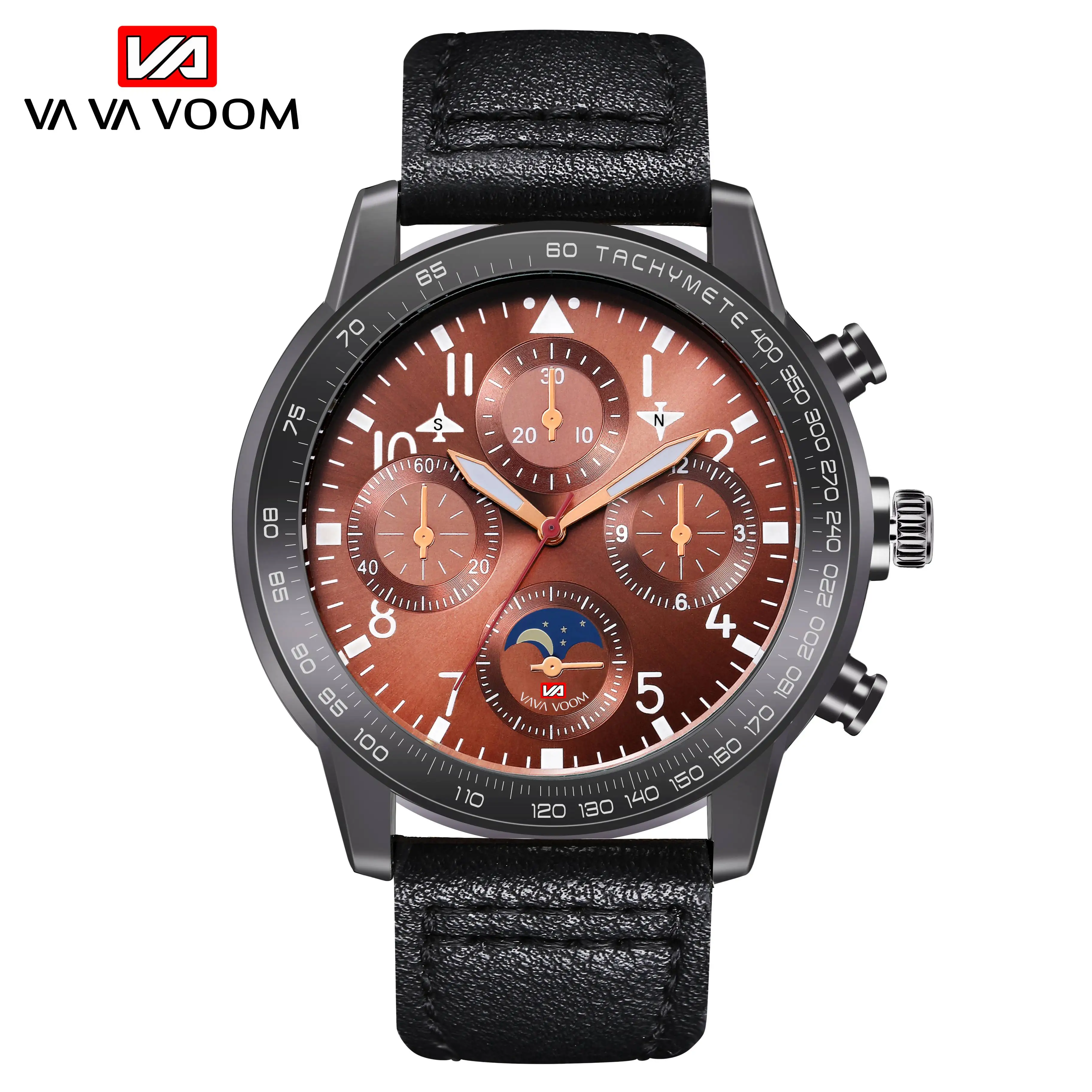 Cheap Chinese Whole Big Pilot Series Black Leather Sport Multifunction Quartz Men Wristwatches Original Wrist Watches For Men 
