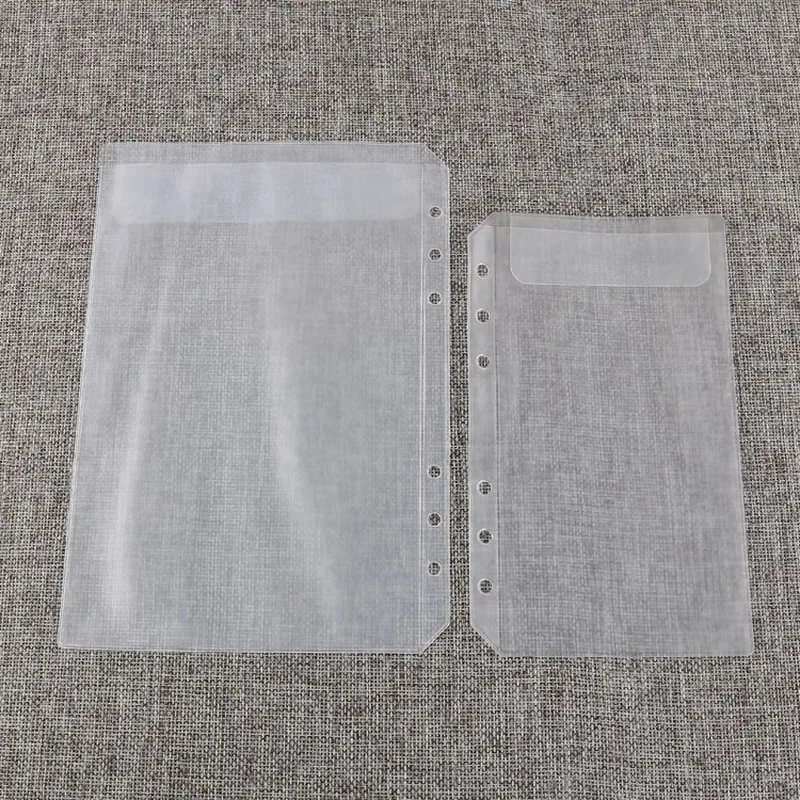 A4/A5/A6/A7/B7 Thick 6-hole transparent information Bags loose-leaf Storage Bag card Bag DIY Loose-leaf Accessories Pouche 10pcs file bag office folder binder folder