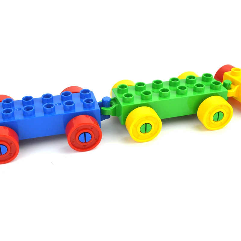 2020 Совместимость Duplos DIY большой конструкторных блоков Детские кубики поезд База