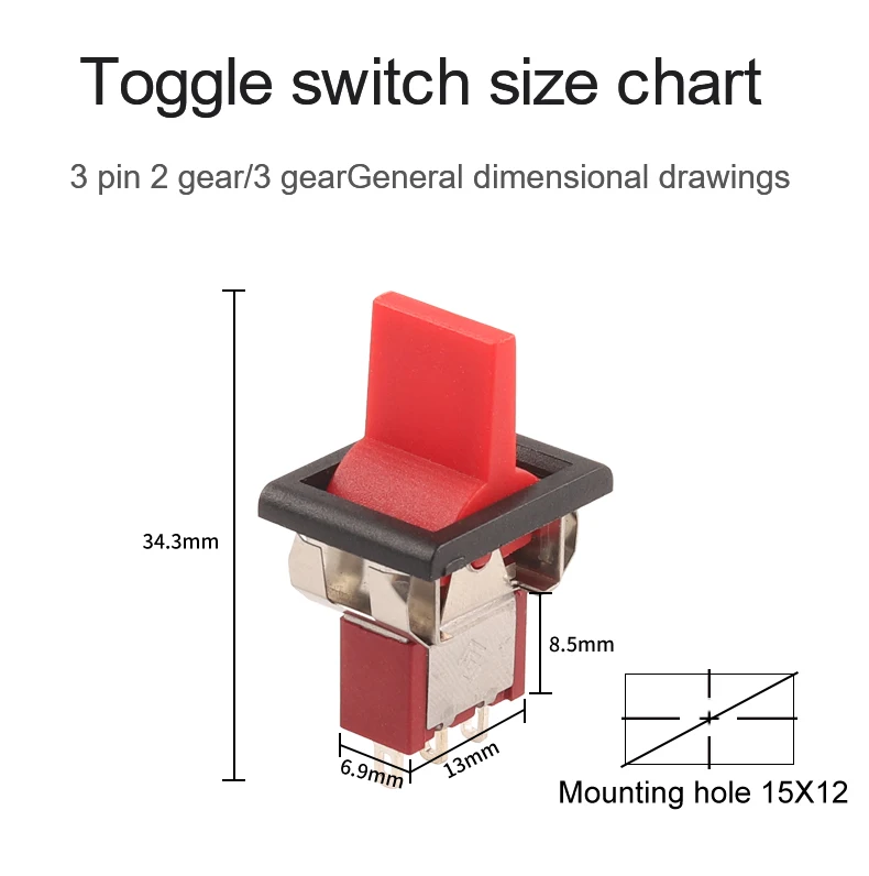 5PCS 3/6 Pin 2/3 Position Schnelle Reaktion Mini Kippschalter Platz Snap-in Panel Mount 5A/125V 2A/250V SPDT ON-ON ON-OFF-ON – Detail 5