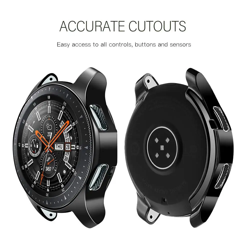 Чехол для Samsung Galaxy Watch 46 мм/42 мм ремешок из ТПУ с покрытием Защитная крышка экрана